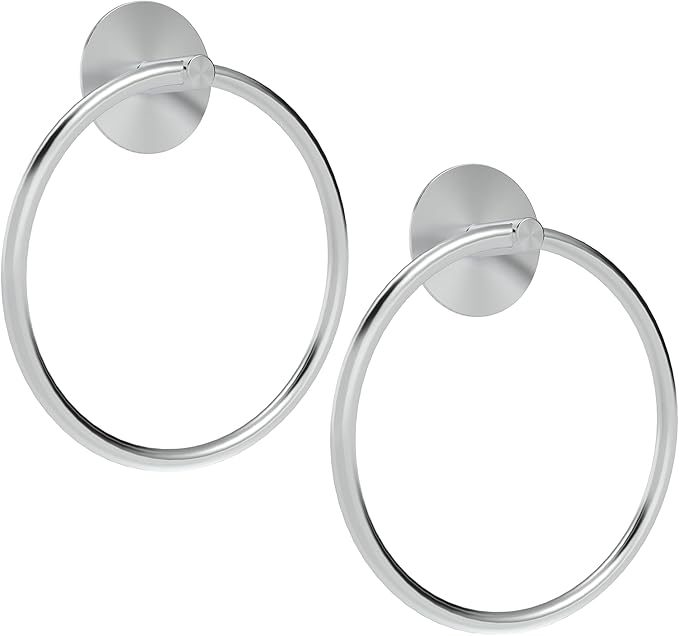 SetSail Adhesive Towel Holder for Bathroom Wall Brushed Nickel Hand Towel Ring by SetSail