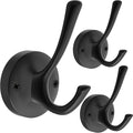 Black Wall Hooks Towel Hooks, 3 Pack Coat Hooks Robe Hook Heavy Duty Metal by TOFIIGREM