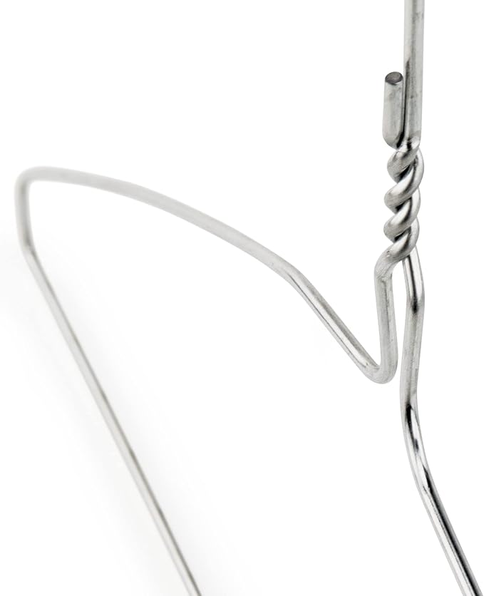 HANGERWORLD Silver Metal Wire Clothes Hangers 16inch 13 Gauge Clothes Garment - Image 3