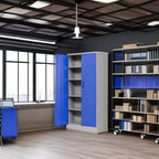 Yizosh Metal Garage Storage Cabinet with 2 Doors and 5 Adjustable Shelves - 71" Steel Lockable File Cabinet,Locking Tool Cabinets for Office,Home,Garage,Gym,School (Gray Blue) - Image 2