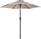 Sunnydaze Outdoor Patio Umbrella - Polyester Table Market Umbrella with Push-Button Tilt and Crank - 6 Sturdy Ribs - Beige - 7.5ft - Image 10