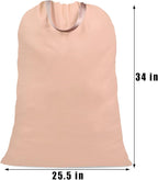 Cotton Canvas Laundry Bag with Handles & Drawstring Straps, Heavy Duty Extra - Image 4