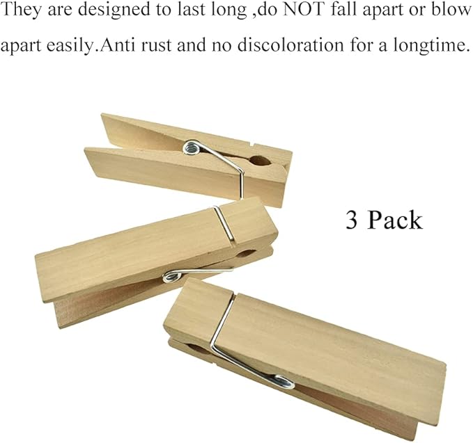 HAHIYO Wooden Clothes Pins Clothespins Extra Large Do NOT Fall Apart 6 inches - Image 5