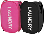 Larpur Pop Up Laundry Baskets, 2 Pack Mesh Laundry Hampers Collapsible Clothes - Image 9