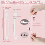 24Pcs Silicone Cable Straps, Reusable Cable Ties Management Organizer, Reusable - Image 2