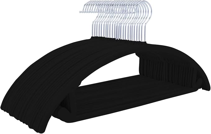 MIZGI Premium Velvet Hangers 50 Pack Heavyduty- Non Slip No Shoulder Bump Suit by MIZGI