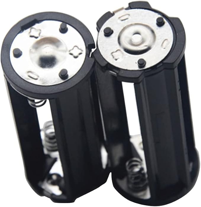 Battery Holder 2PCS Black Cylindrical 3x1.5V Battery Storage Adapter - Image 4