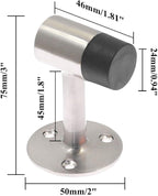 3 Inch / 75mm Heavy Duty Floor Stop, Door Stopper Stainless Steel Brushed Nickel - Image 3