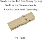 HAHIYO Wooden Clothes Pins Clothespins Wide Do NOT Fall Apart 1.77 inches - Image 5