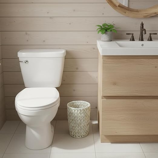 Wicker Trash Can, Bathroom Trash Can, Wicker Waste Basket - Image 2
