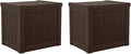 Suncast 17 x 22 Inch Resin 22-Gallon Patio Storage Deck Box, Java Brown (2 Pack) by Suncast