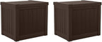 Suncast 17 x 22 Inch Resin 22-Gallon Patio Storage Deck Box, Java Brown (2 Pack) by Suncast