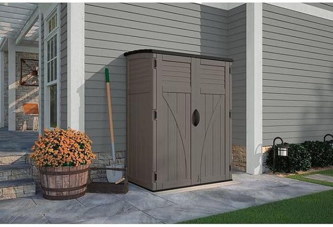 Suncast Outdoor Storage Cabinet Waterproof Resin Vertical Outdoor Storage Shed (54 cu. ft.) for Patio, Garden Tools, Cushions, & Equipment. Weatherproof Plastic Multi-Wall Design, Capacity Made in USA - Image 2