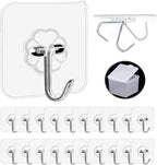 Adhesive Hooks, 20 Packs, 33lbs/15kg Premium Heavy Duty Wall Ceiling Hooks by QUALIALL