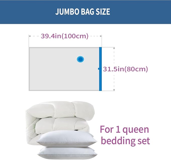 7 Pack Jumbo Space Saver Vacuum Storage Bags - Image 5
