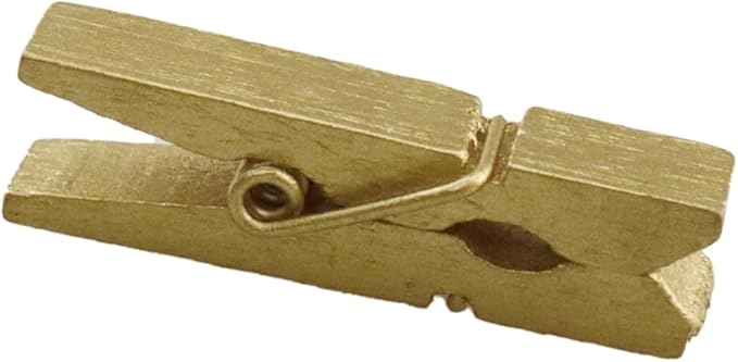HEEHEE 50 PCS 1.38 Inch Gold Mini Clothespins Small Clothes Pin Natural Texture - Image 3