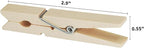 Wooden Clothes Pins, 50 Pack, 2.9 Inch, Large Natural Birchwood Rust, Moisture - Image 2