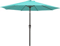 MEWAY 9ft Patio Umbrella Outdoor Table Umbrellas with Push Button Tilt and Crank, Market Umbrella 8 Sturdy Ribs for Deck, Garden, Pool and Backyard, Turquoise by MEWAY