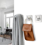 Adhesive Towel Hooks Heavy Duty Wall Hooks Waterproof Stainless Steel Hanger - Image 2