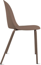 2xhome Modern Stackable Armless Dining Chair | Plastic Shell Seat with Metal Legs | Indoor or Outdoor Use | Home Kitchen Patio, Brown - Image 5