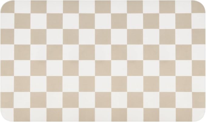 Checkered Dish Drying Mat for Kitchen Counter, Absorbent Non-Slip Coffee Mat - Image 9