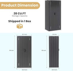 Greesum Outdoor Metal Storage Cabinet, 69'' Lockable Tall Shed, Vertical Tool Organizer with 2 Adjustable Shelves, for Garage, Patio, Backyard, Home & Lawn, Black - Image 7