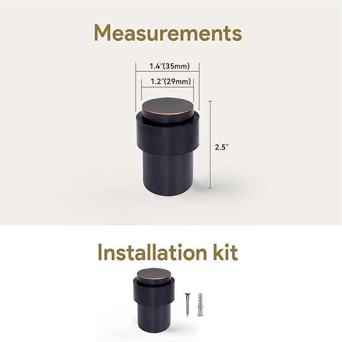 KHTUMEWARE 10 Pack 2-1/2 in Floor Door Stopper, Oil Rubbed Bronze Door Stop - Image 2