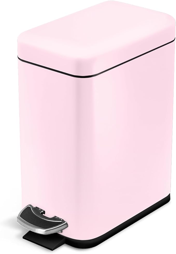 Home Zone Living 1.3 Gallon Small Bathroom Trash Can by HomeZoneLiving