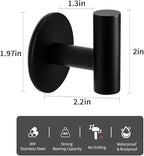 Self Adhesive Towel Hook Matte Black Coat Hook Brushed Nickel SUS304 Stainless - Image 2