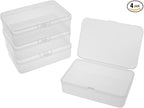 4 Pack Clear Rectangular Mini Storage Boxes by LUORNG