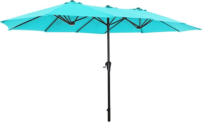 SUPERJARE 13FT Outdoor Umbrella for Patio, Double sided Pool Umbrellas with Fade Resistant Canopy, Large Table Umbrella for Deck, Market, Backyard - Light Blue by SUPERJARE