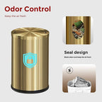 9L/2.4Gal Gold Trash Can, Brass Bathroom Garbae Can - Image 4