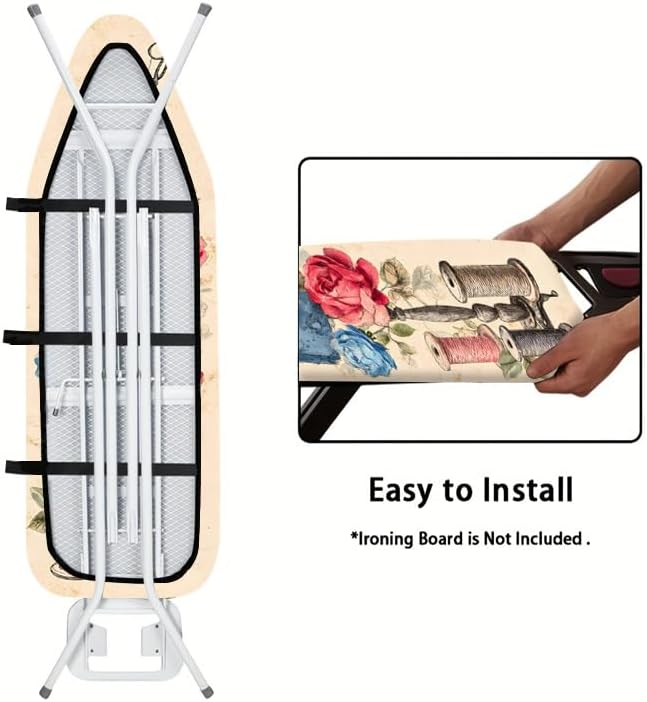 Nuxovilar Vintage Sewing Elements Ironing Board Cover& Floral Design, This - Image 5