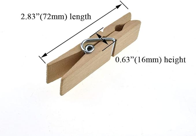 HAHIYO Wooden Clothes Pins Clothespins Extra Wide Do NOT Fall Apart 2.83 inches - Image 2
