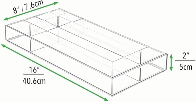 mDesign Plastic Stackable Office Divided Storage Drawer Organizer Tray - Image 7