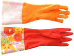 Home & Style 3 Pair Decorative Boutique Latex Cleaning Dishwashing Gloves - Image 3