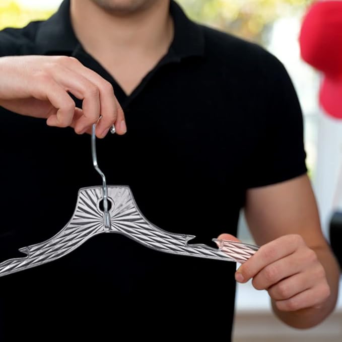 Clothes Hangers Plastic Set of 12 Pack Heavy Duty Hangers Dresses, T-Shirts - Image 7
