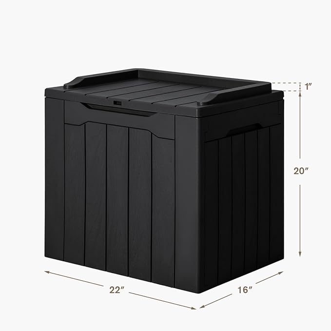 JUMMICO 31 Gallon Resin Deck Box Waterproof Indoor Outdoor Storage Boxes for Patio Furniture Cushions and Garden Tools (Black) - Image 6
