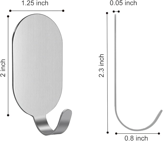Stainless Steel Hooks, Drill Free No Damage, 11 Lbs Capacity - Image 2
