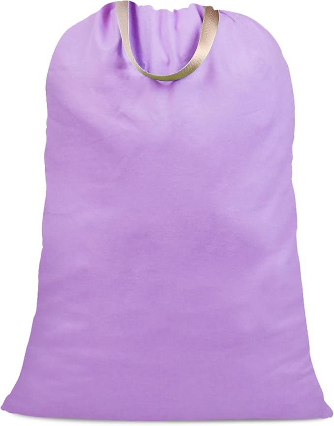 Cotton Canvas Laundry Bag with Handles & Drawstring Straps, Heavy Duty Extra by SANFERGE