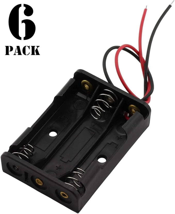 6 Pieces 3 Slots x 1.5V AAA Battery Case Holder Battery Spring Clip Storage Box - Image 4