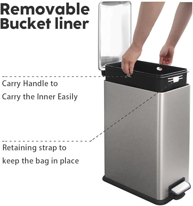 Bathroom Bin 10L, Small Kitchen Bins - Image 6