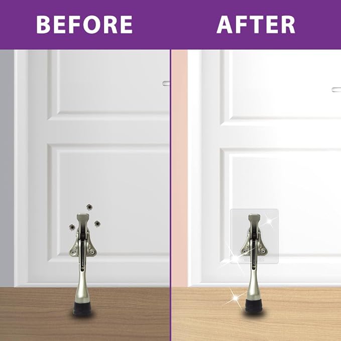 Door Stopper with Adhesive Bracket Stickers, No Drilling or Tools Needed - Image 9
