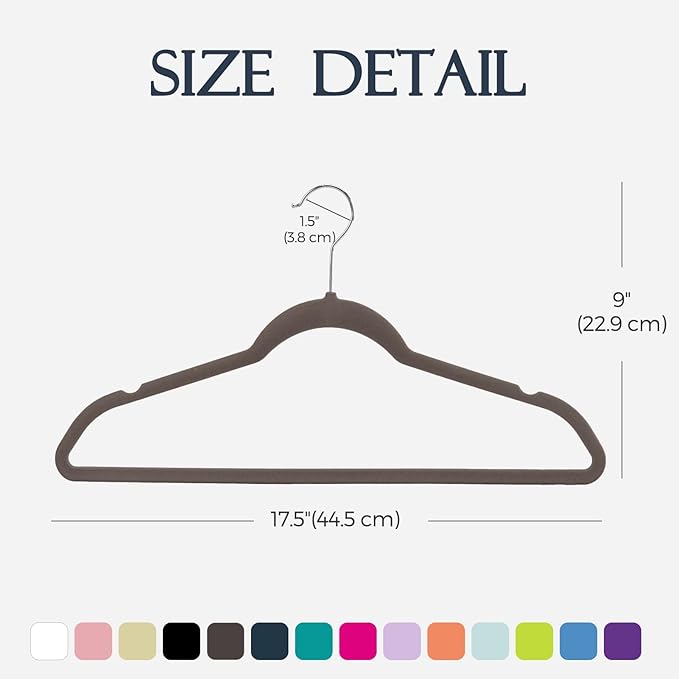 HOUSE DAY Taupe Velvet Hangers 60 Pack, Non Slip Clothes Felt Hanger Heavy Duty - Image 7