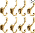 khtumeware 8 Pack Brushed Gold Coat Hooks Wall Mount Heavy Duty Utility Retro by khtumeware