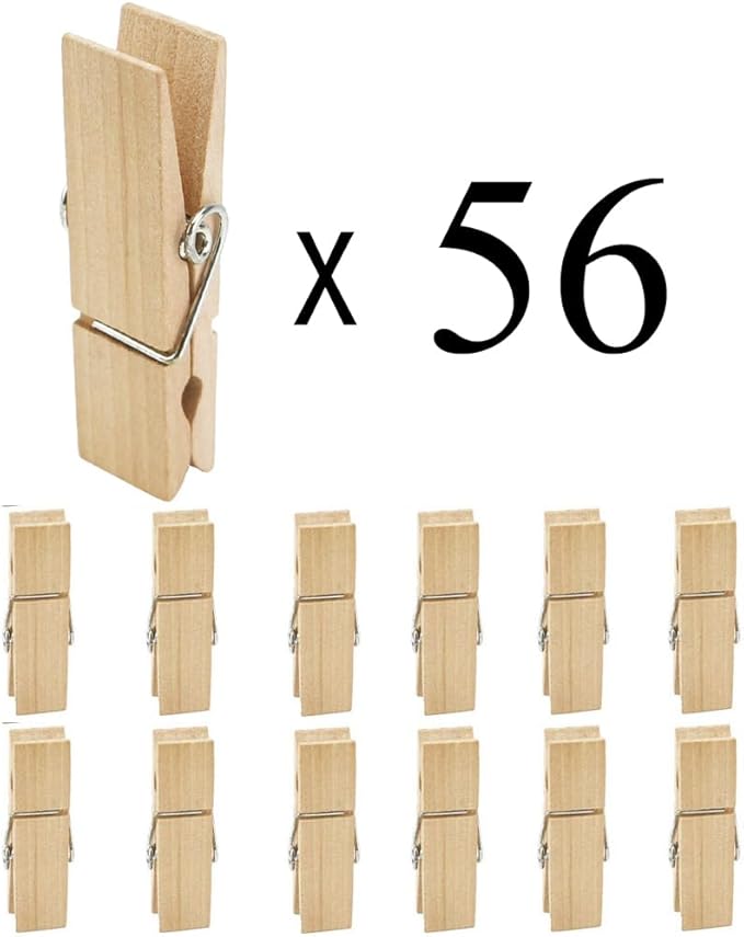 56Pcs Large Wooden ClothesPins, 2.83 inch Long 0.71 inch Wide, Sturdy and Heavy - Image 7