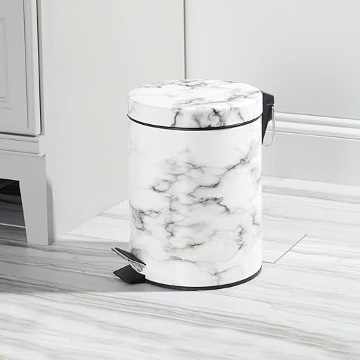 mDesign Pedal Waste Basket — Metal Waste Bin - Image 2