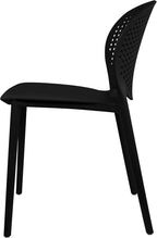 2xhome Patio Dining Chair | Modern Stackable Outdoor Pool Side Chair | Weather Resistant Plastic for Yard, Porch, Balcony, Kitchen, Black, Single, Set of 1 - Image 5
