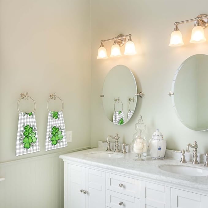 St Patricks Day Hand Towels, 2 Packs Spring Floral Bathroom Hand Towels 28.7 x - Image 7