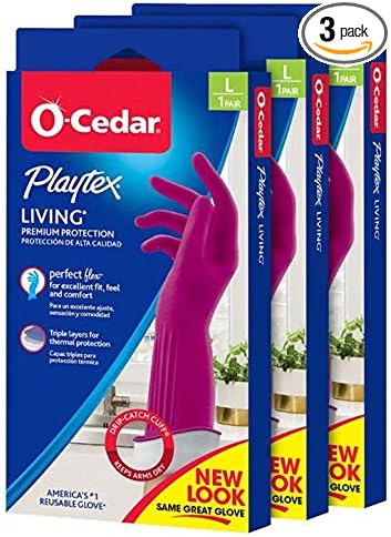 Playtex Living Reuseable Rubber Cleaning Gloves, Premium Protection Reusable by Playtex